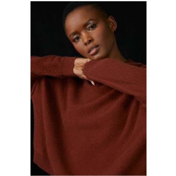 Anthropologie Sweaters - ANTHROPOLOGIE Alani 100% Cashmere Mock Neck Sweater Tops Cocoa Size XS NWT